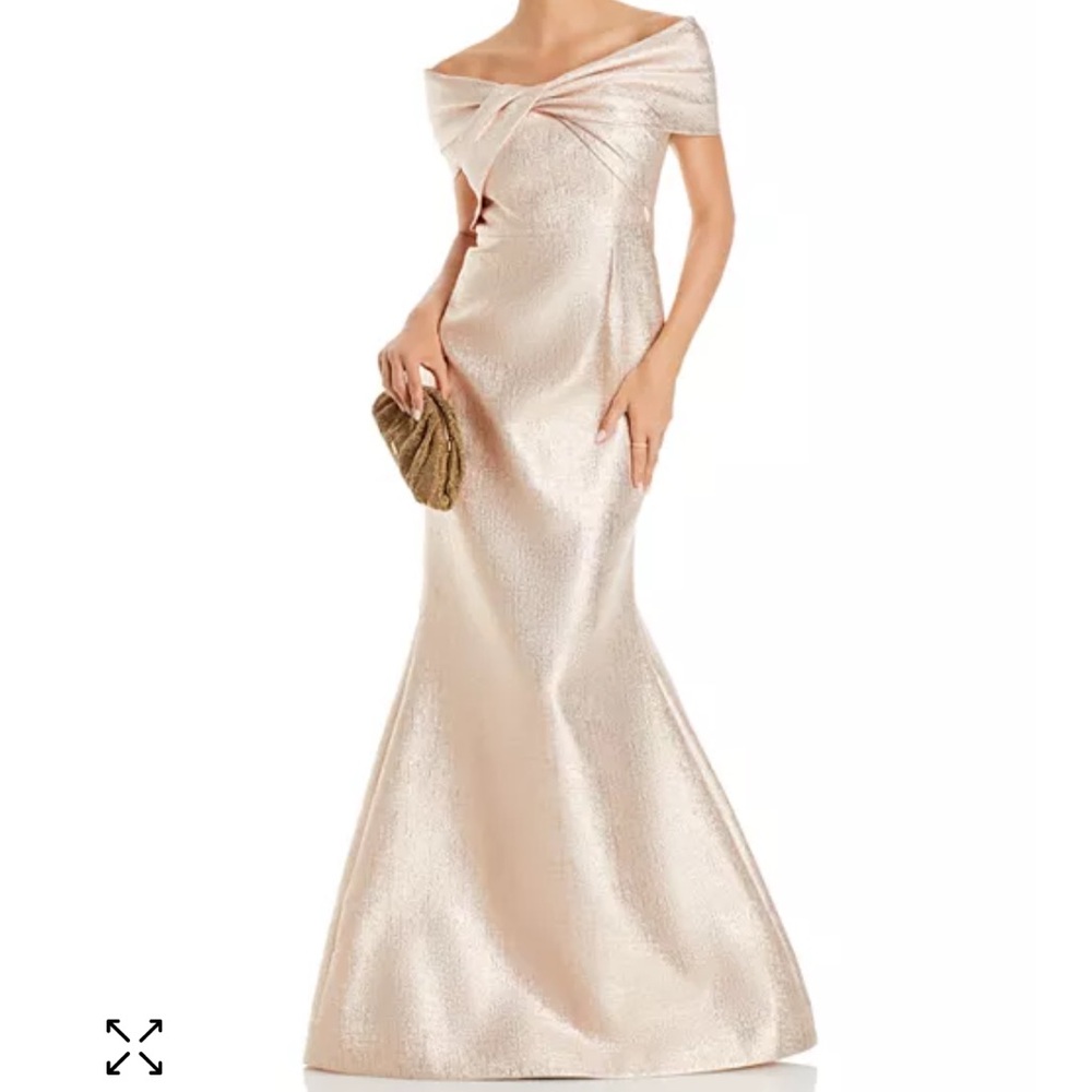 RARE Champagne Gold Teri Jon Saks 5th Avenue Dress